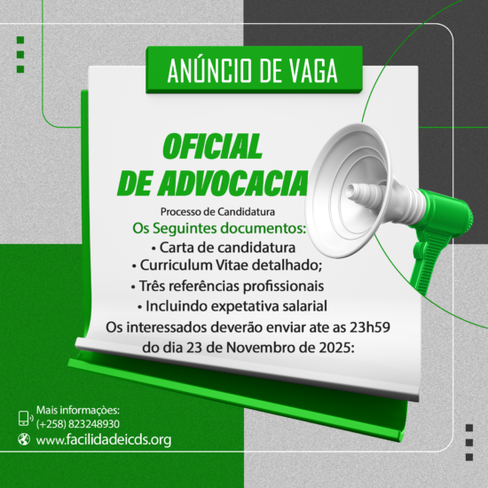 Vaga de Oficial de Advocacia (Tempo Parcial)